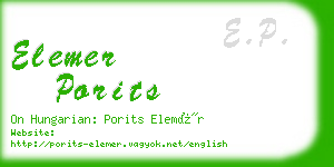 elemer porits business card